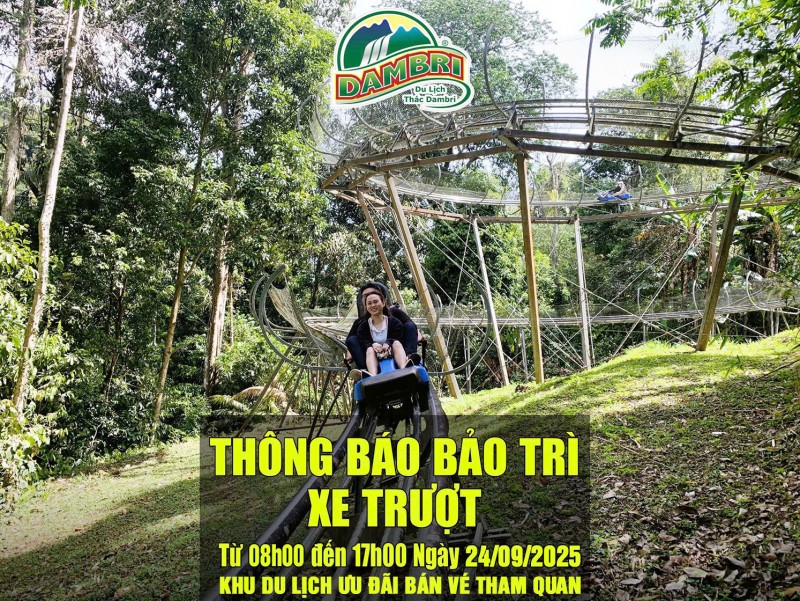 THÔNG BÁO LỊCH BẢO TRÌ HỆ THỐNG XE TRƯỢT ALPINE COASTER