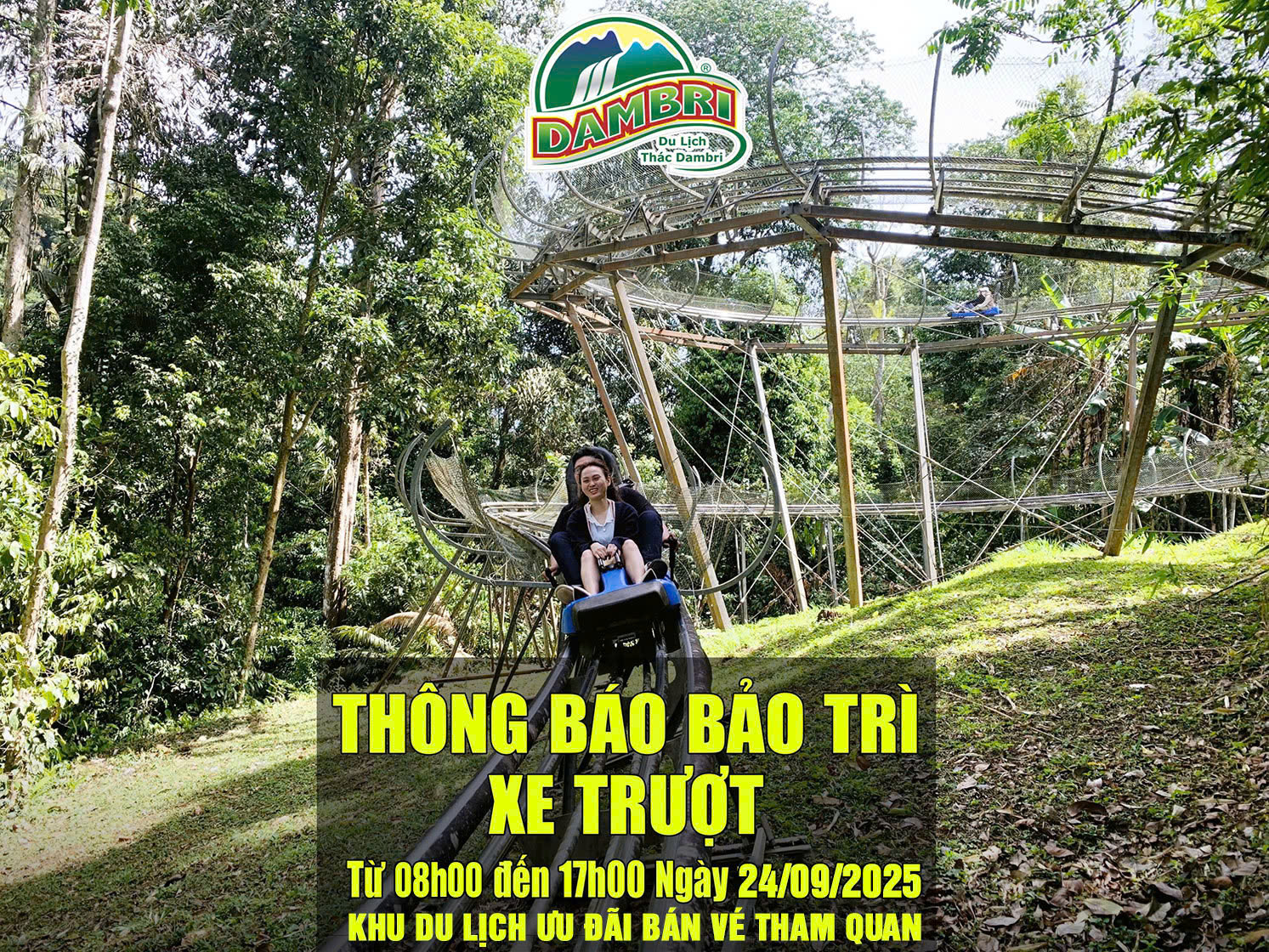THÔNG BÁO LỊCH BẢO TRÌ HỆ THỐNG XE TRƯỢT ALPINE COASTER